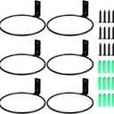 6 Pack 6in Flower Pot Holder Ring Wall Mounted Metal Planter Hooks Hangers Wall Bracket Wall Planter Hook (6, 6")