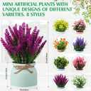 Cindeer 8 Pcs Large Artificial Potted Flowers Fake Potted Plants Plastic Faux Flowers for Home Decor Indoor Artificial Plants in Pots for Wedding Home Desk Tabletop Outdoor Office Kitchen (Romantic)