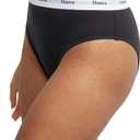 Hanes womens Originals Hi-leg Panties, Breathable Stretch Cotton Underwear, Assorted, 6-pack (Large, Basic Color Mix)