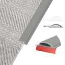 Flexible Carpet Edge Trim – Self-Adhesive Waterproof Cuttable Safety Edging for Thick Rugs & Mats, Peel & Stick Floor Transition Strip, (Fits High-Traffic Area Thin Carpets Up to 8mm,Deep Grey-3.3Ft)