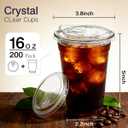 ARTLYMERS 200 Pack - 16 oz Clear Plastic Cups with Lids, Disposable Iced Coffee Cups with Sip Lids for Cold Drinks, Strawless Crystal To Go Cup, Smoothie, Milkshakes, Juices, Coffee Accessories