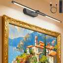 Glendan Wireless Picture Light for Wall: 24" Rechargeable Art Light with Remote & Timer, 8000mAh Battery Operated Poster Lights, 3 Color Modes & 3 Brightness Levels for Pictures, Gallery, Frame