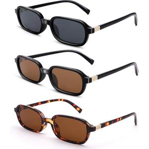 Pro Acme Small Rectangle Sunglasses for Women Men Trendy Rectangular Vintage Sun Glasses