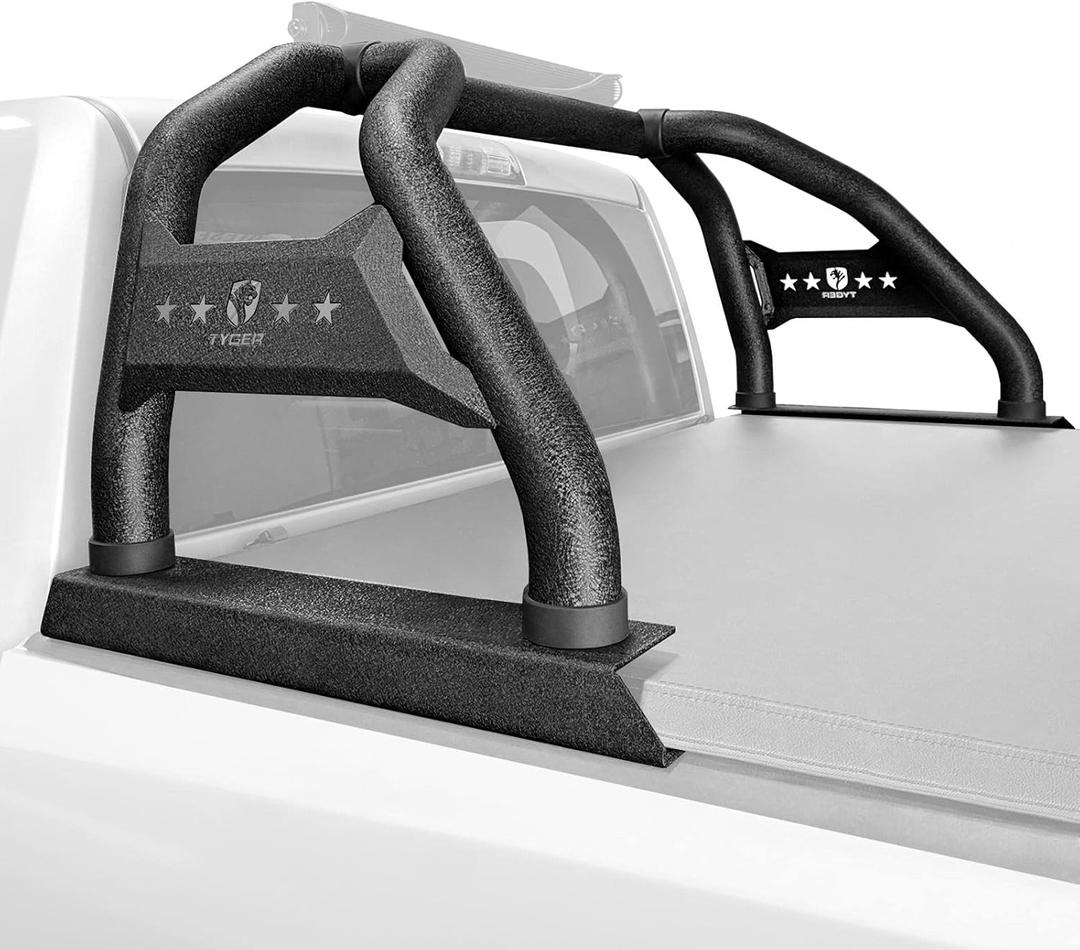 Tyger Auto Sport Bar Compatible with 2002-2018 Dodge Ram 1500; 2002-2023 2500 3500; 2019-2024 Classic | Fleetside 6.5/8' Bed | TG-SB7D88258 | Textured Black | Light Mount | Roll Bar