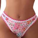ZAFUL Women Cheeky Bikini Bottoms Wave Swimsuit Swim Briefs Bathing Basic Suit Bottom (Medium, 3-pink)