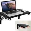 Wooden Folding Shelf Wall Mounted for Small Space, Wall Table for Living Room Bedroom Decor, Home Office Floating Fold Down Desk, Media Shelves with Heavy-Duty Brackets Holds Up to 55lbs Black (16.5in)