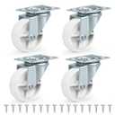 2 Inch Swivel Plate Casters Set of 4 Small Polyurethane Wheels for Furniture and Carts Light Duty Caster Kit with Screws Smooth Rolling Floor Safe Replacement Wheels