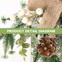 SY Super Bang 2PCS Christmas Decorations, 19Inch Artificial White Berry Front Door/Fireplace Hanging Decorations Include Linen Bow Green Plant, for Home Holiday Wall Party Xmas Decor.