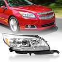 Headlight Assembly Compatible with Chevy Malibu 2013 2014 2015 Replacement Halogen Headlamp Projector Passenger Right Side GM2502362 23294938