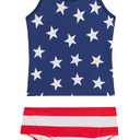 Kanu Surf Girls' Melanie Beach Sport 2-pc UPF 50+ Banded Tankini, USA Red/White/Blue Size: kids 8