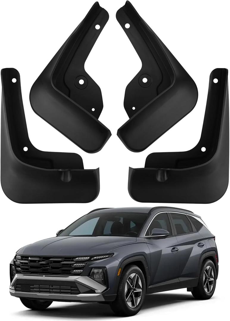 Mud Flaps Compatible with 2025 Hyundai Tucson Accessories 2024 2023 2022 All Weather Fender Guard Mudguards Sediment Protection No Need to Drill HolesNOT FIT N Line