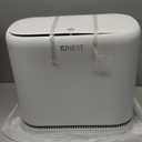 funest Bathroom Trash Can, 3.3 Gallon Slim Trash Can with Lid, Adsorption Garbage Can with Press-Top Lid, Small White Narrow Plastic Trash Bin for Bathroom, Office, Bedroom, Living Room