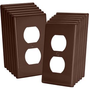 Bates- Duplex Wall Plate, 12 Pack, Brown, Electrical Outlet Cover Plates, Wall Outlet Cover