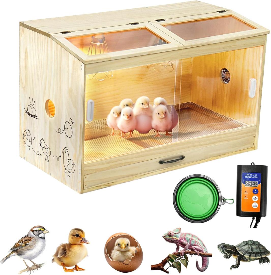 Brooder Box for Chicks, Chicken Brooder for Chickens, Ducks, Quails, Hamsters, and Lizards, Drawer Manure 31.5" L x 19.7" W x 15.75" H