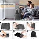 Maliton Inflatable Travel Foot Rest Pillow, Airplane Bed for Kids, Car Foot Leg Rest Pillow, Adjustable Height for Airplane, Car, Train, Home, Office(Dark Grey, 1 Pack)