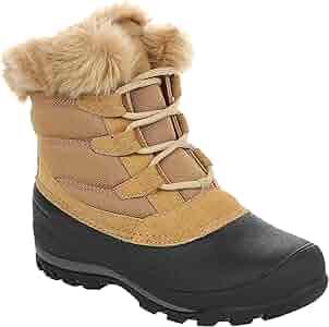 Northside Women's Shiloh Cold Weather Insulated Winter Snow Boots for Women- Synthetic Suede and Quilted Nylon Upper Faux Fur Collar, Side Zipper, Removable EVA Insole, Waterproof Shell 10