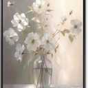 daktenn Black Framed Wall Art Floral Canvas Wall Art Decor for Bathroom Wall Art Bedroom Framed Artwork Bathroom Pictures Wall Decor(Black Framed, 18x24)