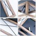 VILUXY Retro Industrial Rectangle Flush Mount Ceiling Light Fixture with Wood Shade for Hallway, Entryway, Passway, Dining Room, Bedroom, Balcony Living Room Two-Light