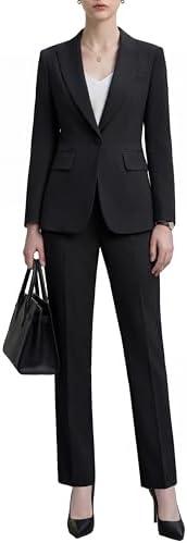 Women’s Suits 2-Piece Set Business, Wrinkle-Free Dressy Pant Suits for Women, Professional Outfits for Work & Office Medium