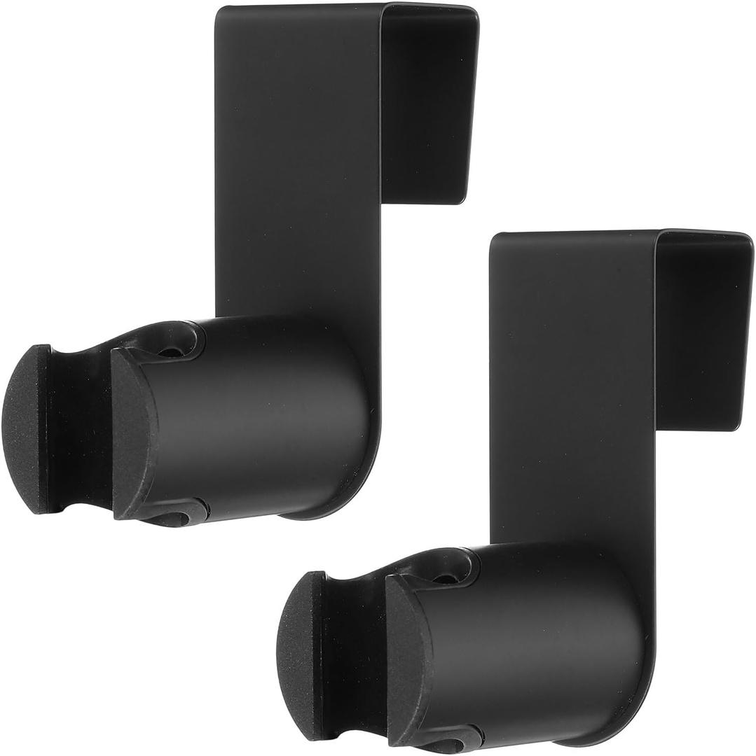 uxcell 2 Pcs Handheld Shower Head Holder, Stainless Steel Shower Head Holder Punch-Free Wall Mount Shower Bracket Bathroom Shower Wand Holder for Shower Bathroom, Black