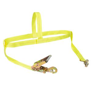 SmartStraps Tire Bonnet Ratchet Straps  Commercial Duty Tire Bonnet Tie Down with Ratchet  10,000lb Break Strength, 3,333lb Safe Load  Haul Equipment, Tractors and Vehicles, Small, Yellow, 1 Pack