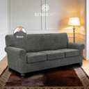 URBANLIFE 4-Piece Stretch Sofa Slipcovers for 3 Cushion Couch, Super Stretch Spandex Non-Slip Sofa Cover with Elastic Bottom, Machine Washable Furniture Protector for Kids & Pets, Gray