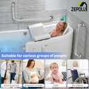 Brushed Nickel L-Shaped Grab Bar 12x24 Inch + Knurled Shower Grab Rail 20 Inch, Zepolu Stainless Steel Toilet Safety Bar 90 Degree, Angled Balance Support Assist Bar, Bathroom Mobility Aid Handrail