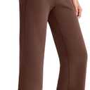 G4Free Smoofit Wide Leg Capri Pants for Women Adjustable Shockcord High Waist Summer Travel Casual Pants with Pockets (Brown, M)