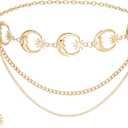 Multilayer Metal Sun Waist Chain Belt Fashion Body Jewelry for Women