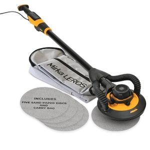 Mirka LEROS Electric Vacuum Drywall Sander Pole Ergonomic Lightweight 7.1 lb Tool with 9 Orbital Head, 180 Flexible Design, Dual Suction for Dustless Walls Ceilings Painting Prep