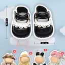 Doll Shoes Compatible with 17 cm Dolls, Versatile Doll Shoes with Custom Fit - Hook & Loop Fastening for Easy On/Off, Doll Accessories Secure for Bag Clip, No Doll(White)