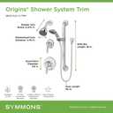 Symmons 9605-PLR-1.5-TRM-STN Origins 2-Handle 1-Spray Shower Trim with 1-Spray Hand Shower in Satin Nickel (Valves Not Included)