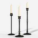 Matte Black Taper Candlestick Holders Set of 3 - Metal Taper Candle Holders for Candlesticks - Candlestick Holders for Taper Candles - Decorative Candle Stick Holders for Taper Candles