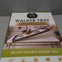 Walker Tray for Folding Walker with Cup Holders, Non-Slip Mat & Bag - Adjustable Universal Plastic Food Table for Seniors - Detachable Guardian Accessories - Removable Walker Trays for rolling walker
