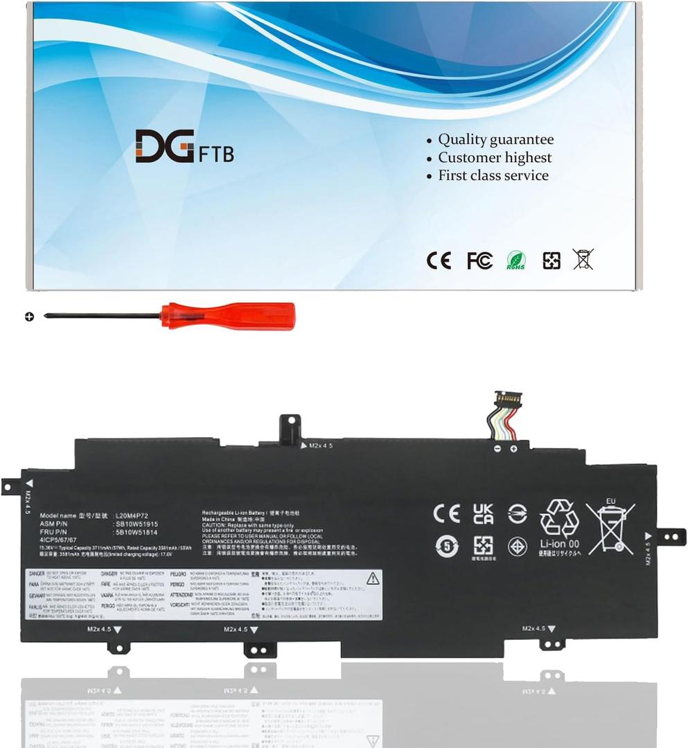 L20D4P72 Battery Replacement for Lenovo ThinkPad T14s 2nd Gen 2021 (T14s 2021) Series L20C4P72 SB10W51916 5B10W51815 L20L4P72 SB10W51914 5B10W13976 L20M4P72 SB10W51915 5B10W13976(15.36V 57Wh/3711mAh)
