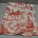 DriftAway Toile Linen Lined Valance Double Layer Thermal Room Darkening Blackout Window Valance Curtain for Kitchen Bathroom Farmhouse French Country Vintage Printed Pattern Single 52 x 18 Inch Red