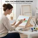 Tabletop Easel for Painting, 13.8"x11.4" Adjustable Portable Art Easel Includes Art Painting Papers, Sketch Papers and Masking Tape, Pinewood Drawing Board for Canvas, Books and Artwork