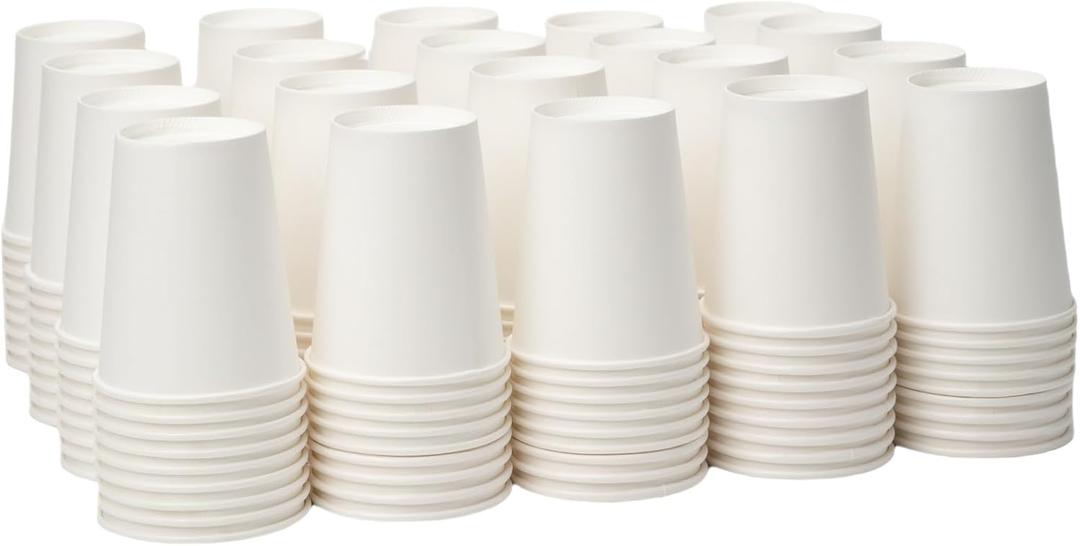YEEHAW 8 oz 1000 Pack Disposable Paper Coffee Cups, White Hot Cups for Hot Coffee, Hot Liquid, Ideal for Cafes, Bistros, Businesses and Family