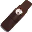 Single Watch Gift Pouch Portable PU Leather Travel Watch Storage Bag for Men and Women(Brown)