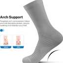 PAPLUS Athletic Crew Compression Socks (6 Pairs) for Men & Women, Running Socks With Arch Support, L-XL (Black,White)