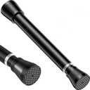 Black Small Tension Curtain Rod 16 to 26 Inch,7/8" inch Adjustable Short Curtain Rod No Drilling,Spring Curtain Rod for Windows Kitchen Closet Doorway