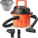 VEVOR Dry Vacuum Cleaner, 2.6 Gallon 2.5 Peak HP Portable Shop Vac with 800W Input Power, Various Nozzles, 1.25in Diameter x 4ft Hose, 9.2ft Cord for Home, Garage, Jobsite, Workshop, Black Orange