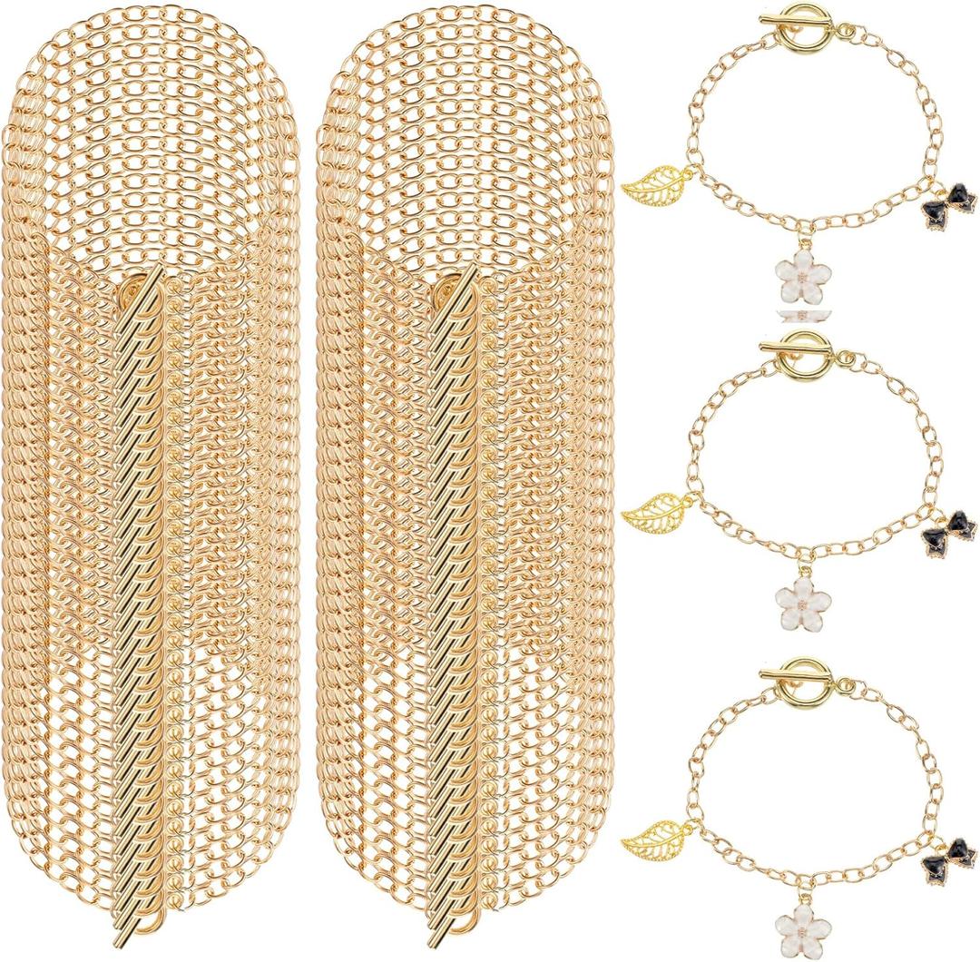 120 Pcs Bracelet Chain Gold Link Bracelet Chains for Jewelry Making Bracelets Bulk with Clasps for Women DIY Bracelets Jewelry Making Crafts 7.87inch