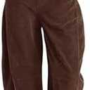 AMEBELLE Corduroy Overalls for Women Barrel Wide Leg Bib Corduroy Pants Women Adjustable Romper Jumpsuit with Pockets, L