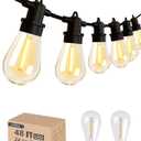 addlon 48FT(2FT Space) LED Outdoor String Lights with 24 Edison Shatterproof Bulbs, Heavy-Duty and Weatherproof Strand, Commercial Grade Patio Lights, Decorative for Garden or Patio, Black