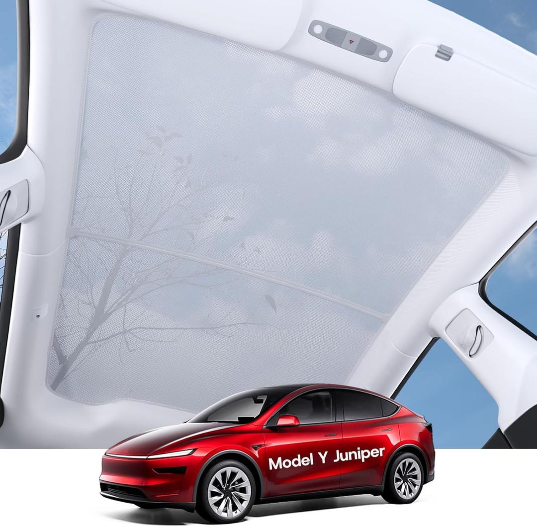 2025 Upgrade Sunshade Roof for Tesla Model Y Juniper Accessories, [Never Sag & No Light Leakage] Magnetic Adsorbed Design for Model Y Launch 2025 2026 [Easy Installation] - 2pcs