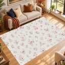 Area Rug Rabbit Flowers Washable Living Room Carpet 6 x 9 ft
Non-Slip, Easy to Clean, Soft, Low Pile for Dining Room Bedroom Office Entryway Hallway