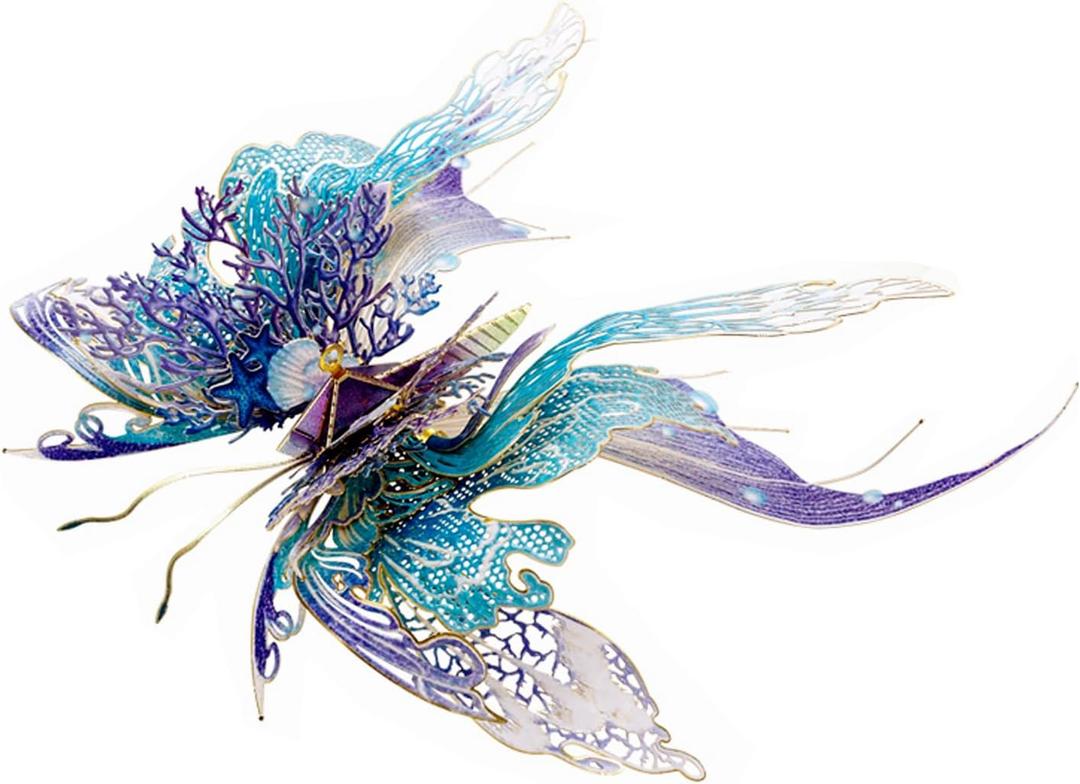 3D Metal Puzzle for Adults Wishing The Butterfly Metallic Models Kits,Butterfly Mechanical Model Building Kit,Adults Assembly Brain Teaser,Assemble Disassemble Metal Puzzles (Friendship)