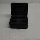 KYODOLED Cash Box with Combination Lock Safe Metal Money Box with Money Tray for Security Lock Box 7.87"x 6.30"x 3.35" Black (Medium)