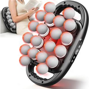 20-Head Massage Gun Deep Tissue, 9 Modes & 9 Intensity Levels Body Percussion Muscle Massager, Quiet Electric Handheld Massage Tools for Neck, Back, Shoulder, Waist, Leg, Feet, Daily Relaxation (Grey)